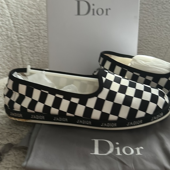 Dior checked print shoes SZ-39,black&white, worn once, includes dustbag&box - Picture 2 of 3